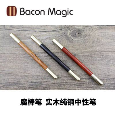 Pen Wand Wood, Light w/Brass Tips by Bacon Magic Ltd.