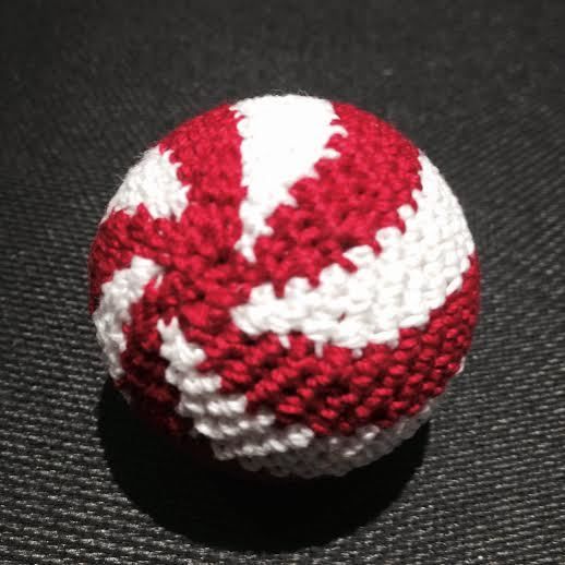 Load Ball, 1 1/2 inch Wood - Red/White Swirl  (M8)