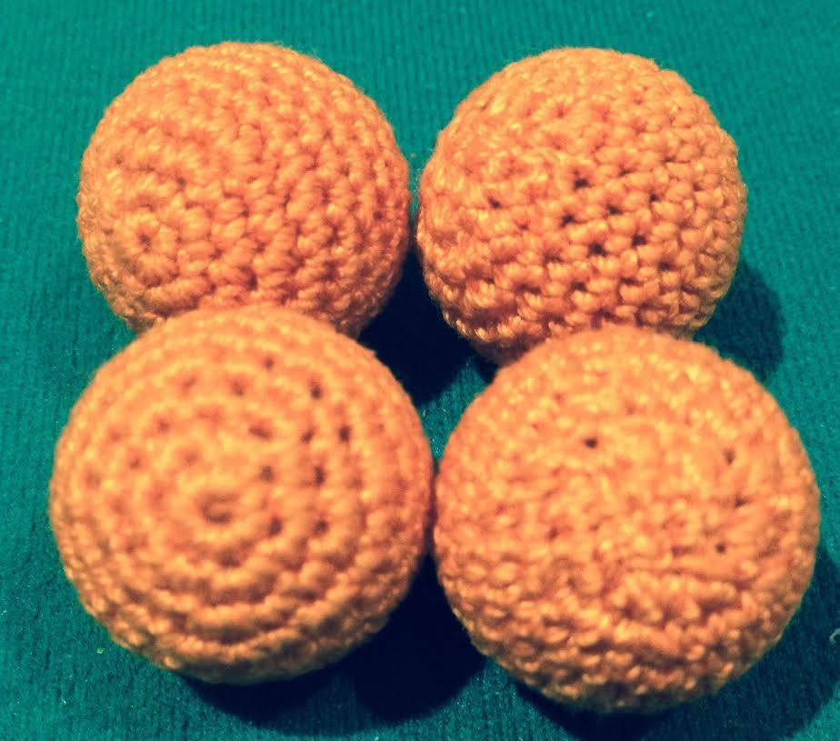 Crocheted Balls Cork  4 pk, 5/8 inch - Orange (M8)