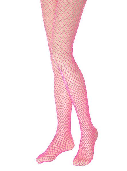 Neon Pink Fishnet Pantyhose (C4)