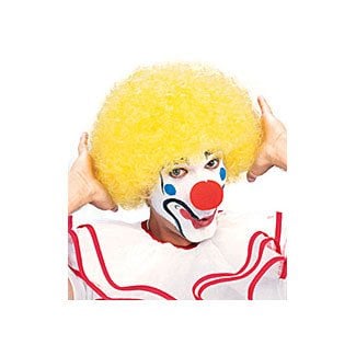 Yellow Clown Afro Wig econo