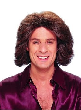 Deluxe Feathered 70's Wig - Male Brown