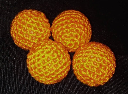 Crocheted Balls Acrylic 4 pk, 3/4 inch - Orange M8