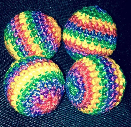 Crocheted Balls Cork 4 pk, 3/4 inch - Rainbow (M8)