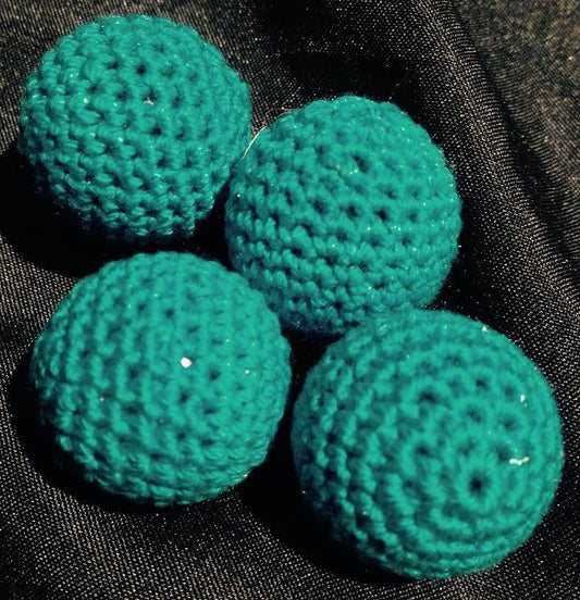 Crocheted Balls Acrylic 4 pk, 3/4 inch - Turquoise M8