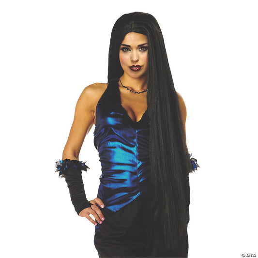 36 inch Long Black Wig