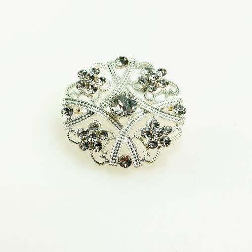 1920s Rhinestone Brooch - Silver 4313S