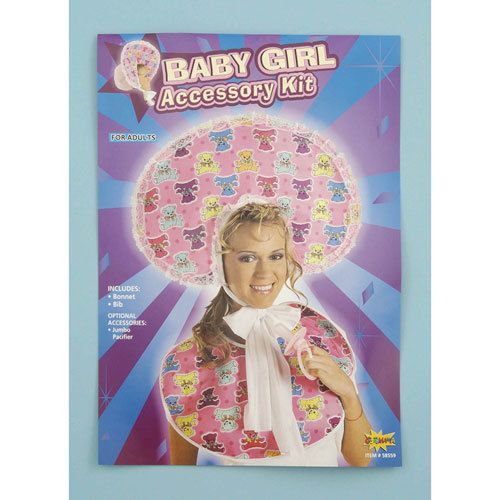 Baby Girl Accessory Bib/Bonnet Kit, Adut