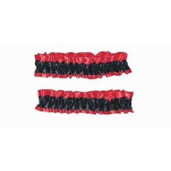 Garter / Armband - Pair Red And Black (C14)