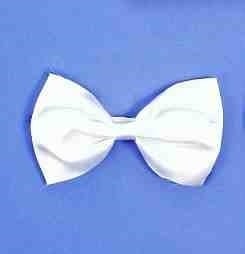 Bow Tie With Elastic - White