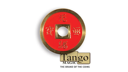 Dollar Size Chinese Coin, Red CH032 by Tango Magic