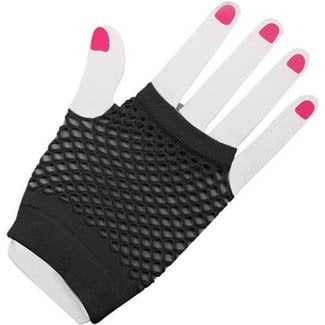 Fingerless Fishnet Gloves - Black