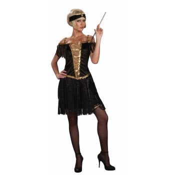 Golden Glamorous Flapper Adult SM-XS 2-6