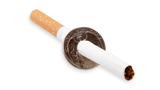 Cigarette Thru Quarter - One Sided by Eagle Coins