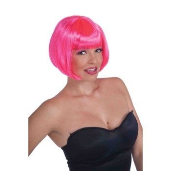 Neon Pink Bob Wig (361)