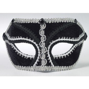 Black Venetian Mask IM-028 With Comfort Arms