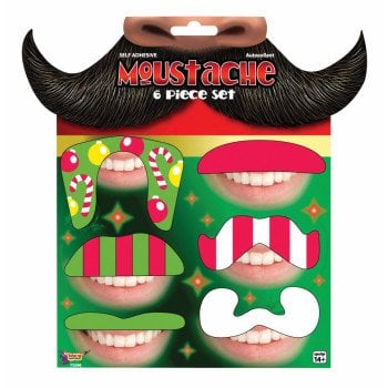 Christmas Moustaches - 6 Set