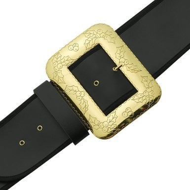 Santa Belt With Decorative Cast Buckle Naugahyde  Size 48-56