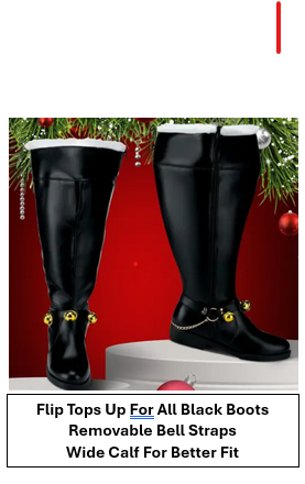 Santa Boots With Bell Strap Size 14