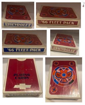 Vintage '66 Chevrolet Fleet Pack Poker Sized Playing Cards by Arrco NEW