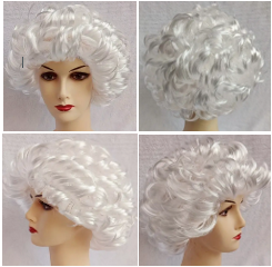 Wig Wavy Short White