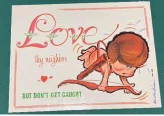 Vintage Nap Plaques Love Thy Neighbor by Vic Cantone