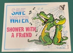 Vintage Nap Plaques Save Water by Vic Cantone