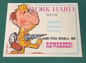 Vintage Nap Plaques Work Hard by Vic Cantone