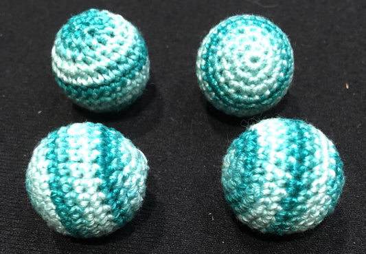 Crocheted Balls Acrylic 4 pk, 3/4 inch - Multi Blue M8