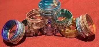 Aluminum Glitter Bangles Bracelets 10pc Assorted