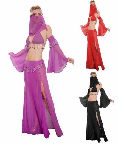 Belly Dancer 6 pc., Adult Red S/M by Western Fashion