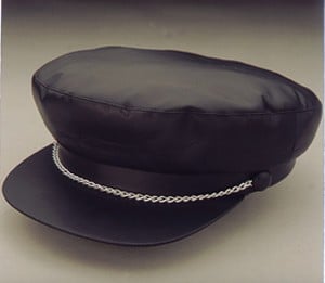 Vinyl Bikers Cap w/Chain by Jacobson Hats