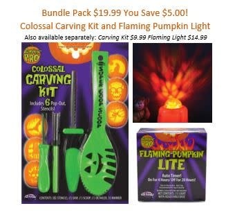 Carving Kit and Pumpkin Light Bundle Pack