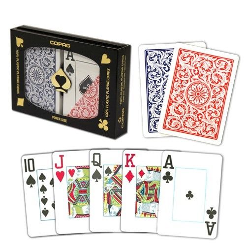 Copag 1546 Red And Blue Poker Size Jumbo Index Double Deck (M5)