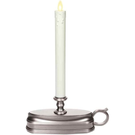 USED Luminara Colonial Window Candle with Nickel Holder