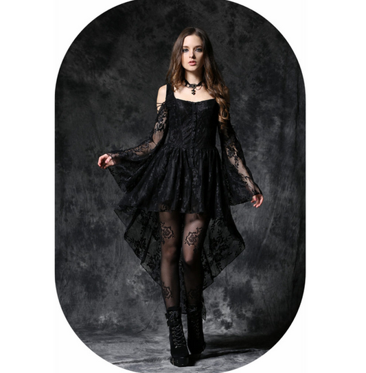 DW053 – Black Off-Shoulder Dress with Lace