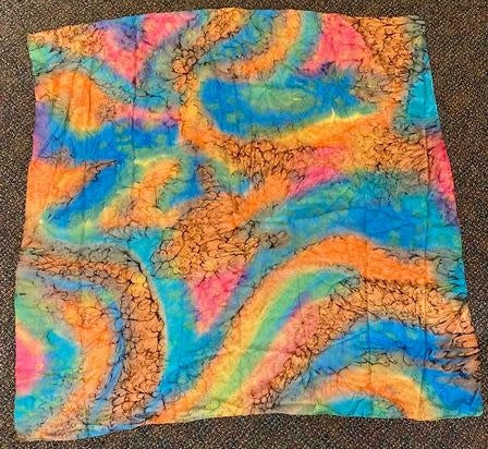 Silk 44 inch Square Tie Dye Vintage