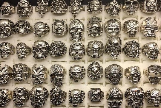 Ring, Skull - Silver, Each Assorted