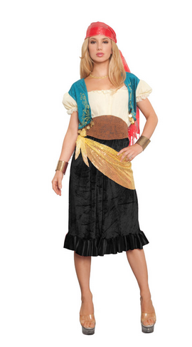 4152 Gypsy Costume, 2 Pc. Set Size M/L – Includes Dress and Bandana