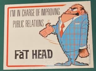 Vintage Nap Plaques Fat Head by Vic Cantone