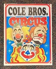 Cole Bros. Circus Poster Board 18x14 inch