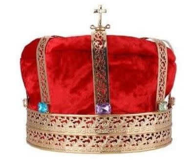 Gold Crown Red With Round Stones - Metal