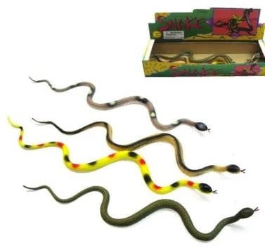 24 inch Rubber Snake, Each - Assorted Colors