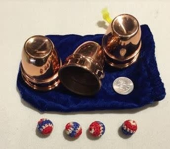 Vintage Cups and Balls Mini Copper 2 inch Tall by Rings-N-Things