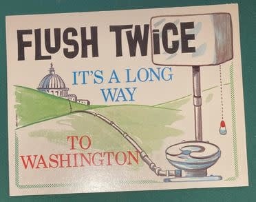 Vintage Nap Plaques Flush Twice by Vic Cantone