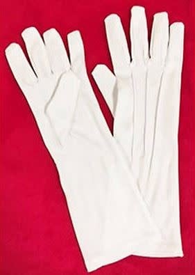 Long White Gloves Nylon Deluxe - One Size