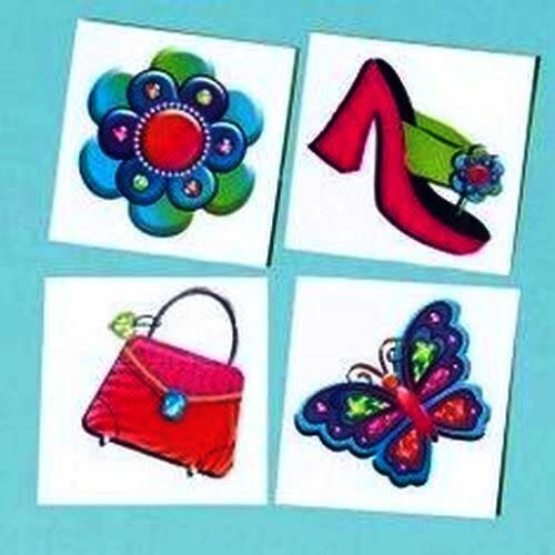 Glitzy Girl Fashion Tattoos 12 Count  by Amscan