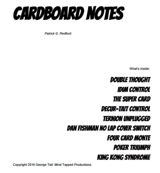 Cardboard Notes by Patrick G. Redford