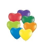 6 inch Heart Balloons Carnival Assortment - 100 Count