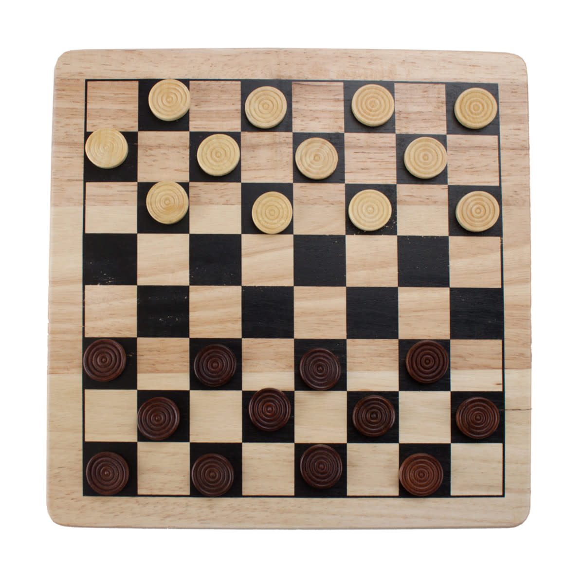 2-in-1 Checkers and Tic-Tac-Toe Set Wooden